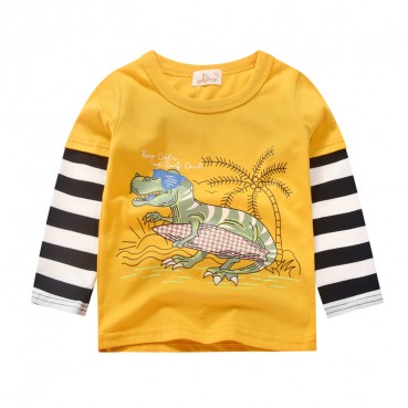 Korean childrens clothing spring and autumn childrens clothing boys long-sleeved T-shirt cotton child clothes