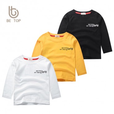 2021 Korean childrens clothing childrens pullover shirt baby girl bottoming shirt spring and autumn new boys long