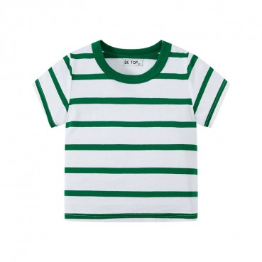 2021 summer childrens clothing new childrens short-sleeved T-shirt striped boys top summer manufacturers wholesale