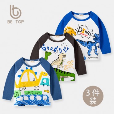 Childrens bottom shirt boys baby long sleeve T-shirt Korean version of the head shirt spring and autumn group 3