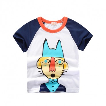 2021 new summer childrens clothing Korean version of boys short-sleeved T-shirt cartoon children girls toddler top