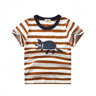 Factory direct 2021 childrens wear wholesale summer Korean version of the new cotton striped childrens short-sleeved