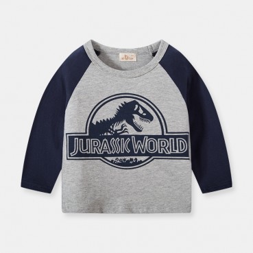 Childrens clothing autumn new product children T-shirt dinosaur bottoming shirt cotton baby compassion male child