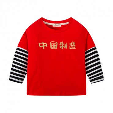 Childrens new childrens long-sleeved T-shirt Leak cotton single clothes boys autumn bottoming shirt tide wholesale