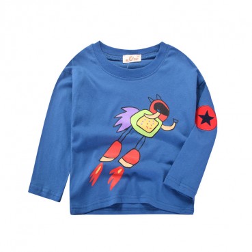 New childrens clothing boys long-sleeved T-shirt spring autumn childrens top loose models autumn bottoming shirt