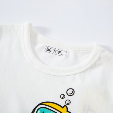 2021 new summer boys cartoon shark top children short-sleeved T-shirt baby sweatshirt manufacturers direct