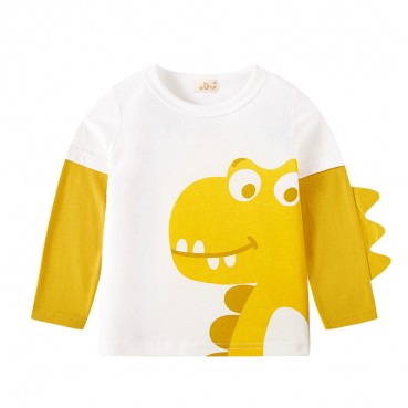 Childrens clothing factory direct new childrens leggings boys stereo dinosaur long sleeve T-shirt