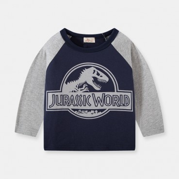 Childrens clothing autumn new product children T-shirt dinosaur bottoming shirt cotton baby compassion male child