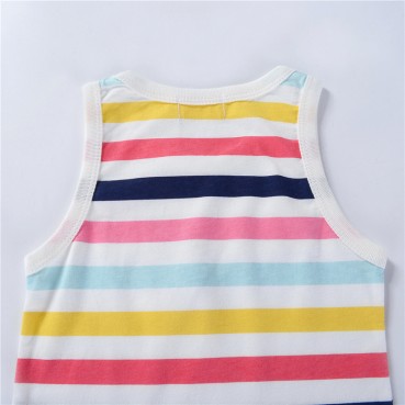 Summer tide childrens clothing wholesale childrens vest striped field back baby boys girls sleeveless T-shirt