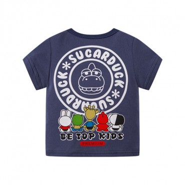 2021 childrens wear summer children short-sleeved T-shirt cotton boys cartoon before and after printing baby baby