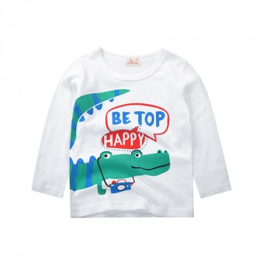 Childrens clothing factory direct 2021 new autumn children long sleeve T-shirt cotton white cartoon bottoming shirt