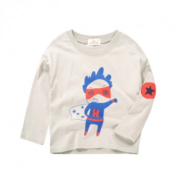 New childrens clothing boys long-sleeved T-shirt spring autumn childrens top loose models autumn bottoming shirt