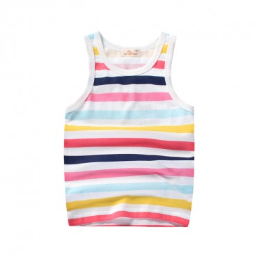 Summer tide childrens clothing wholesale childrens vest striped field back baby boys girls sleeveless T-shirt