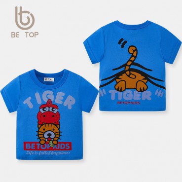 Childrens clothing manufacturers direct children T-shirt 2021 new boys card printing baby T-shirt