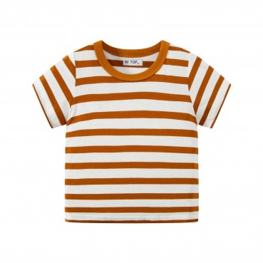 2021 summer childrens clothing new childrens short-sleeved T-shirt striped boys top summer manufacturers wholesale