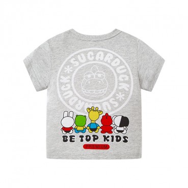 2021 childrens wear summer children short-sleeved T-shirt cotton boys cartoon before and after printing baby baby