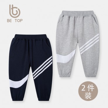 2021 new childrens clothing spring and autumn Korean childrens trousers baby boys sports trousers two-piece suit