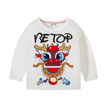 Childrens clothing Chinese-style childrens spring and autumn, long-sleeved T-shirt boys, bottom shirt, cotton, lion