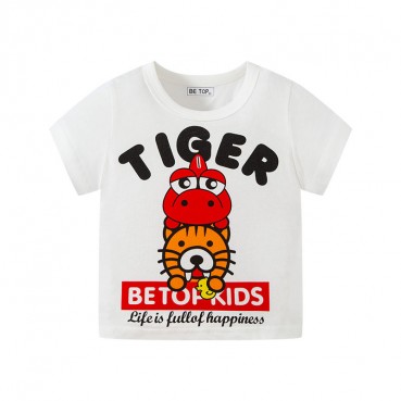 Childrens clothing manufacturers direct children T-shirt 2021 new boys card printing baby T-shirt