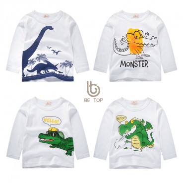 Childrens cartoon Korean childrens clothing boys and girls long sleeves autumn baby tops special foreign air