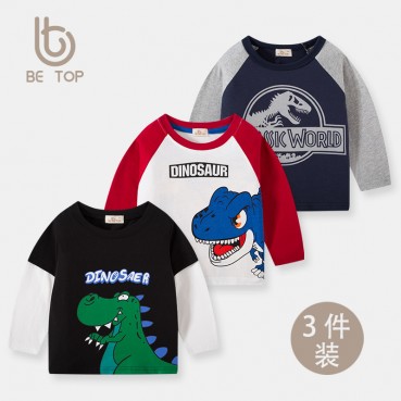 Childrens bottom shirt boys baby long sleeve T-shirt Korean version of the head shirt spring and autumn group 3