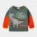 Childrens clothing autumn new Korean dinosaur tie T-shirt childrens long-sleeved boy bottoming shirt tide