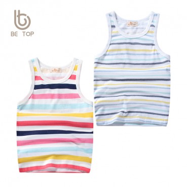 Summer tide childrens clothing wholesale childrens vest striped field back baby boys girls sleeveless T-shirt