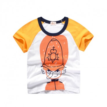 2021 new summer childrens clothing Korean version of boys short-sleeved T-shirt cartoon children girls toddler top