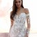 Sequined floral embroidered lace and Chantilly lace wedding dress