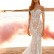 Sequined floral embroidered lace and Chantilly lace wedding dress