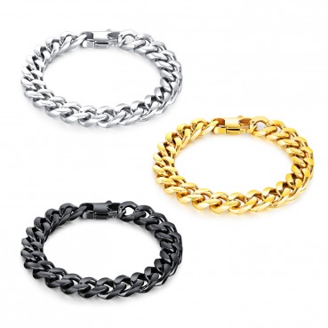 Jewelry factory hot -selling classic titanium steel coarse wide flat snake bone chain men's bracelet