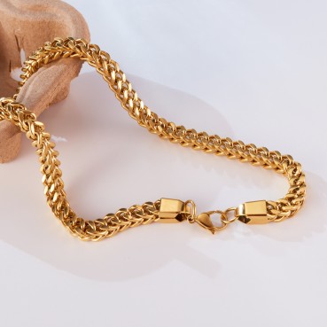 OPK Jewelry Factory European and American Personalized Crude Chain Chain Hip -Hop Vintage Gold Color Necklace Men