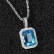 Hip -hop jewelry square color gem pendant necklace accessories micro -mosaic vermiculite tide men's pendant