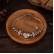 Jewelry European and American fashion niche design sense of simple stainless steel beading stones three -dimensional matte love bracelet