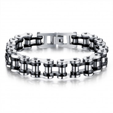 Factory direct sales of hot bracelet titanium steel men's bracelet rock personalized locomotive chain bicycle bracelet