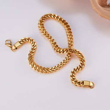 OPK Jewelry Factory European and American Personalized Crude Chain Chain Hip -Hop Vintage Gold Color Necklace Men