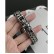 Jewelry European and American hip -hop bangs men's hand ornaments titanium steel rough double -row chain flock magnetic buckle bracelet men