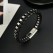 Jewelry wholesale European and American personality fashion trend stainless steel stitching woven men's magnetic buckle leather bracelet