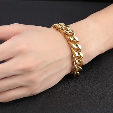 Jewelry factory hot -selling classic titanium steel coarse wide flat snake bone chain men's bracelet