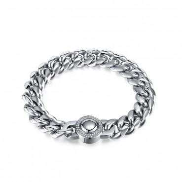 Jewelry wholesale European and American hip -hop retro tide stainless steel advanced sense of simple wild titanium steel men's bracelet