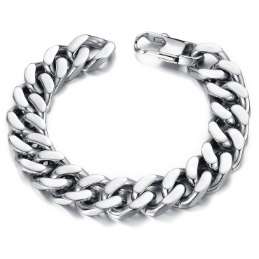 Jewelry factory hot -selling classic titanium steel coarse wide flat snake bone chain men's bracelet