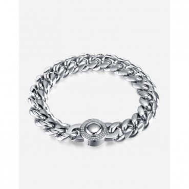 Jewelry wholesale European and American hip -hop retro tide stainless steel advanced sense of simple wild titanium steel men's bracelet