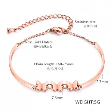 Korean version of fashion temperament stainless steel butterfly hand ornaments titanium steel ladies bracelet girl girlfriend jewelry wholesale