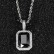 Hip -hop jewelry square color gem pendant necklace accessories micro -mosaic vermiculite tide men's pendant