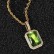 Hip -hop jewelry square color gem pendant necklace accessories micro -mosaic vermiculite tide men's pendant