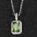 Hip -hop jewelry square color gem pendant necklace accessories micro -mosaic vermiculite tide men's pendant