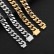 European and American stainless steel chain four -sided grinding encrypted Cuban chain men's necklace decoration hip -hop titanium steel bracelet