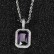 Hip -hop jewelry square color gem pendant necklace accessories micro -mosaic vermiculite tide men's pendant