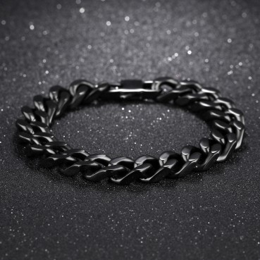 Jewelry factory hot -selling classic titanium steel coarse wide flat snake bone chain men's bracelet