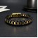 Jewelry wholesale European and American personality fashion trend stainless steel stitching woven men's magnetic buckle leather bracelet